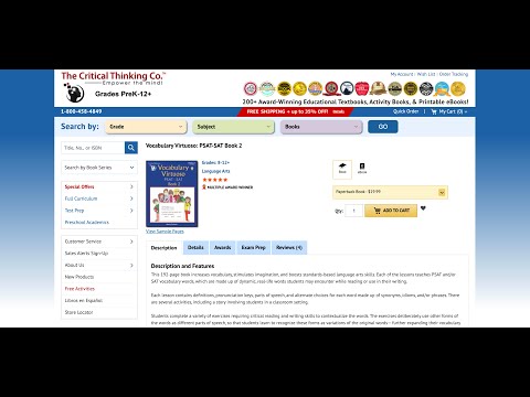 Vocabulary Virtuoso: PSAT-SAT Book 2 (Grades 8-12+)